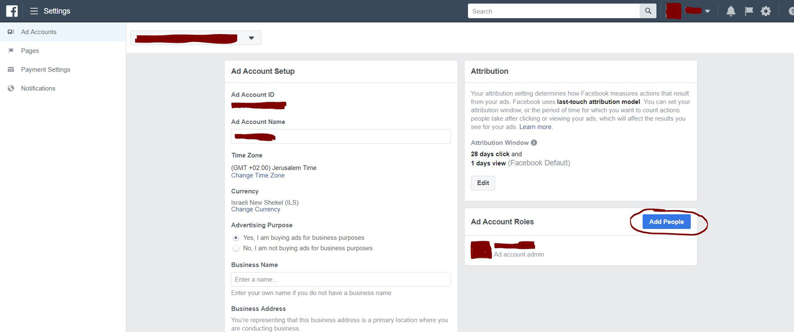 הוסף מנהל לחשבון פייסבוק